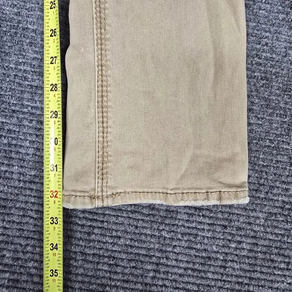 BKE Jake Straight Jeans Mens 33L Measure 32x32 Tan Khaki Straight Leg Buckle